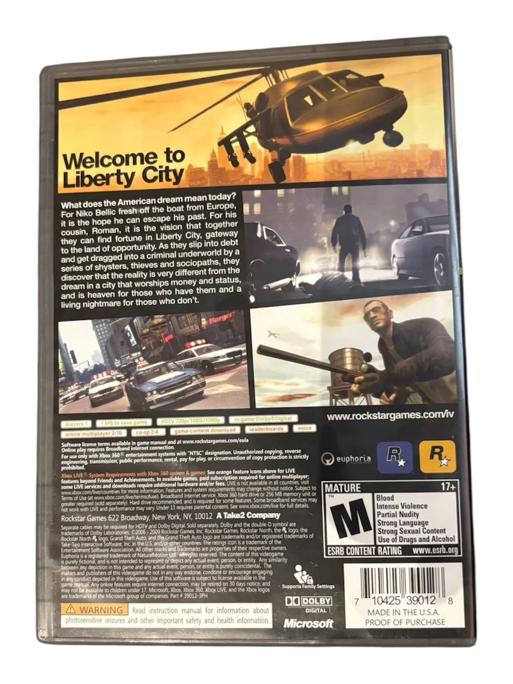 Grand Theft Auto IV GTA 4 (Xbox 360) Platinum Hits CIB COMPLETE w/ MAP & TESTED
